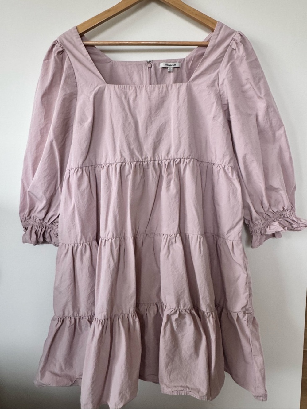 Madewell Blush Pink Dress Puff Sleeve Size 14